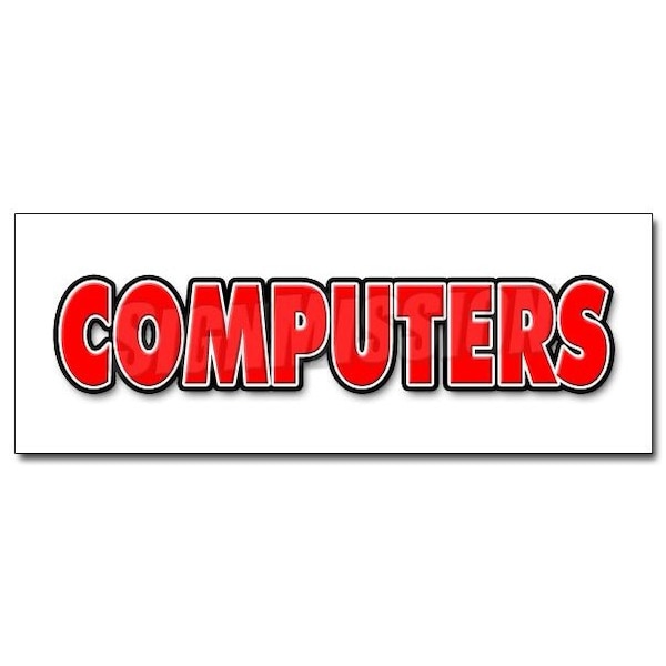 Safety Sign, 48 in Height, Vinyl, 18 in Length, Computers